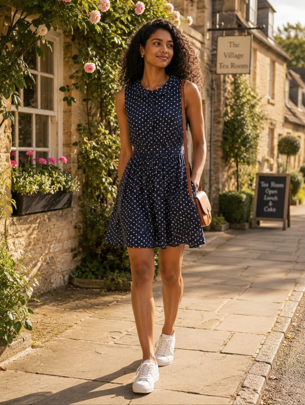 Jack Wills Navy Floral Fit & Flare Collared Mini Dress Pockets Size 4